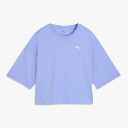Puma Wardrobe Essentials Oversized Kadın Mor T-shirt