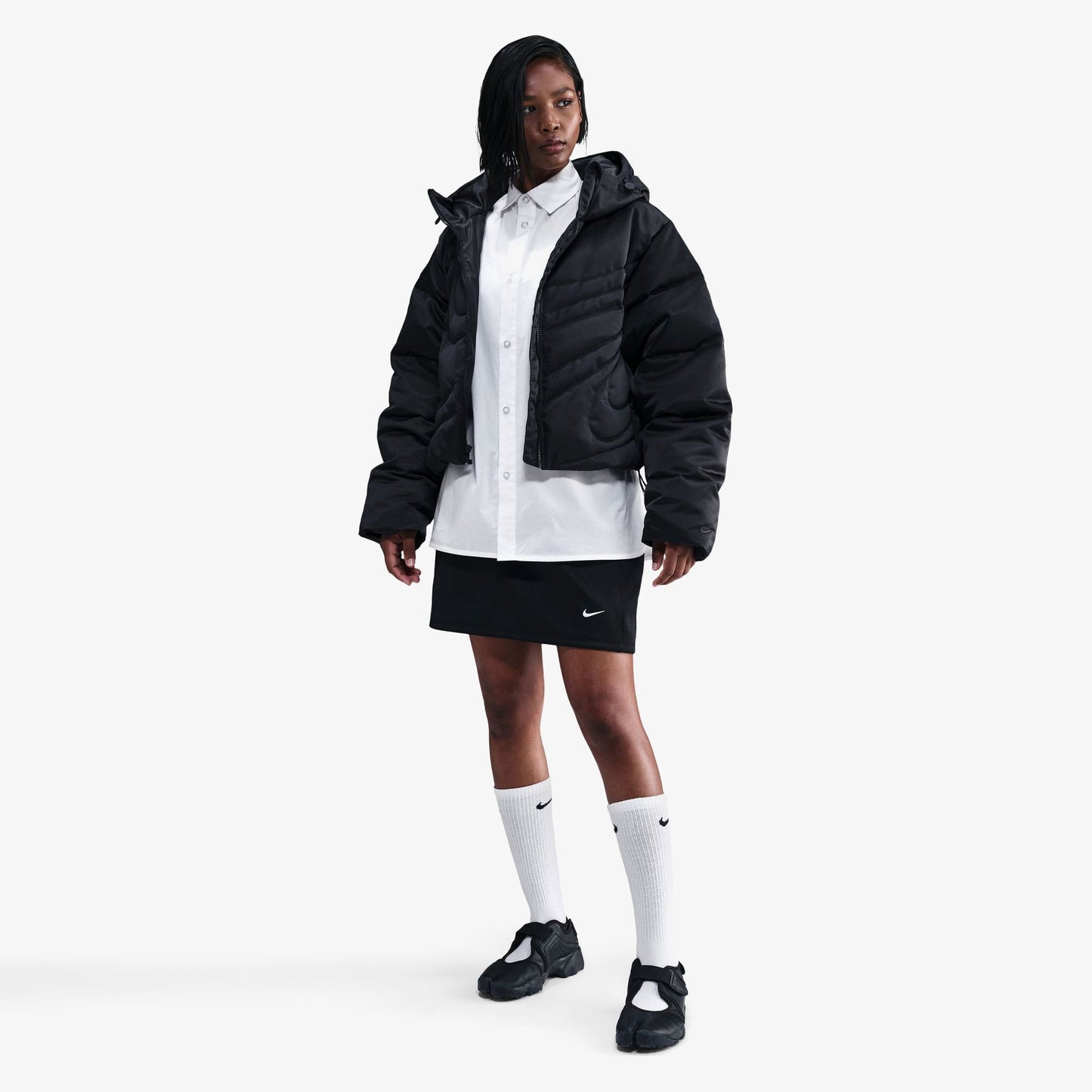 Nike Sportswear Swoosh Series Therma-fit Puffer Kadın Siyah Mont