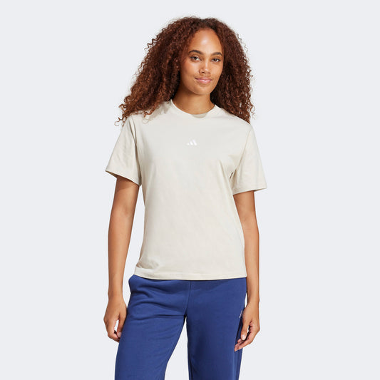 Adidas Essentials Small Logo Kadın Bej T-shirt