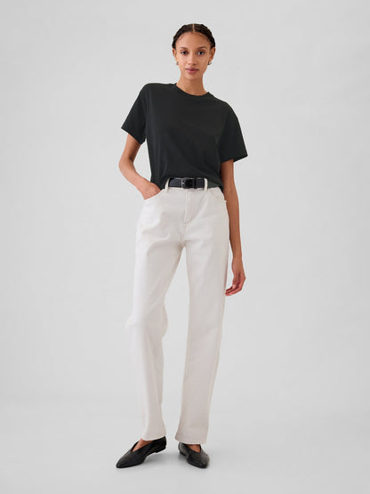 Siyah Supima® Pamuk Relaxed T-shirt