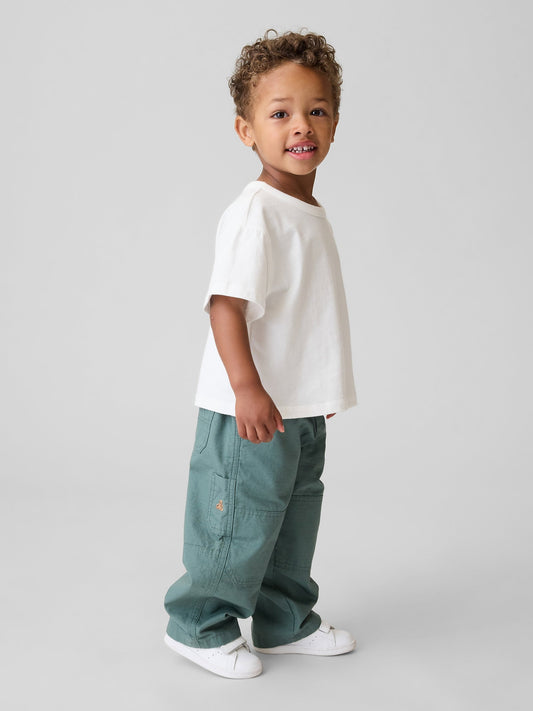 Yeşil Pull-on Baggy Double-knee Carpenter Pantolon
