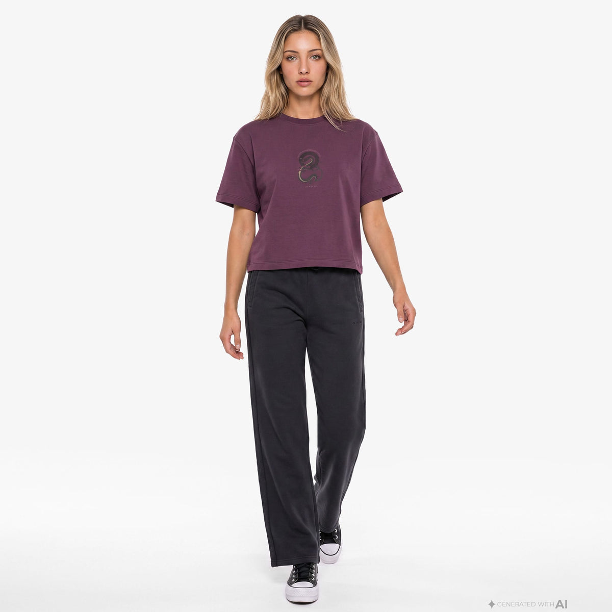 United4 Regular Fit Kadın Siyah Eşofman Altı