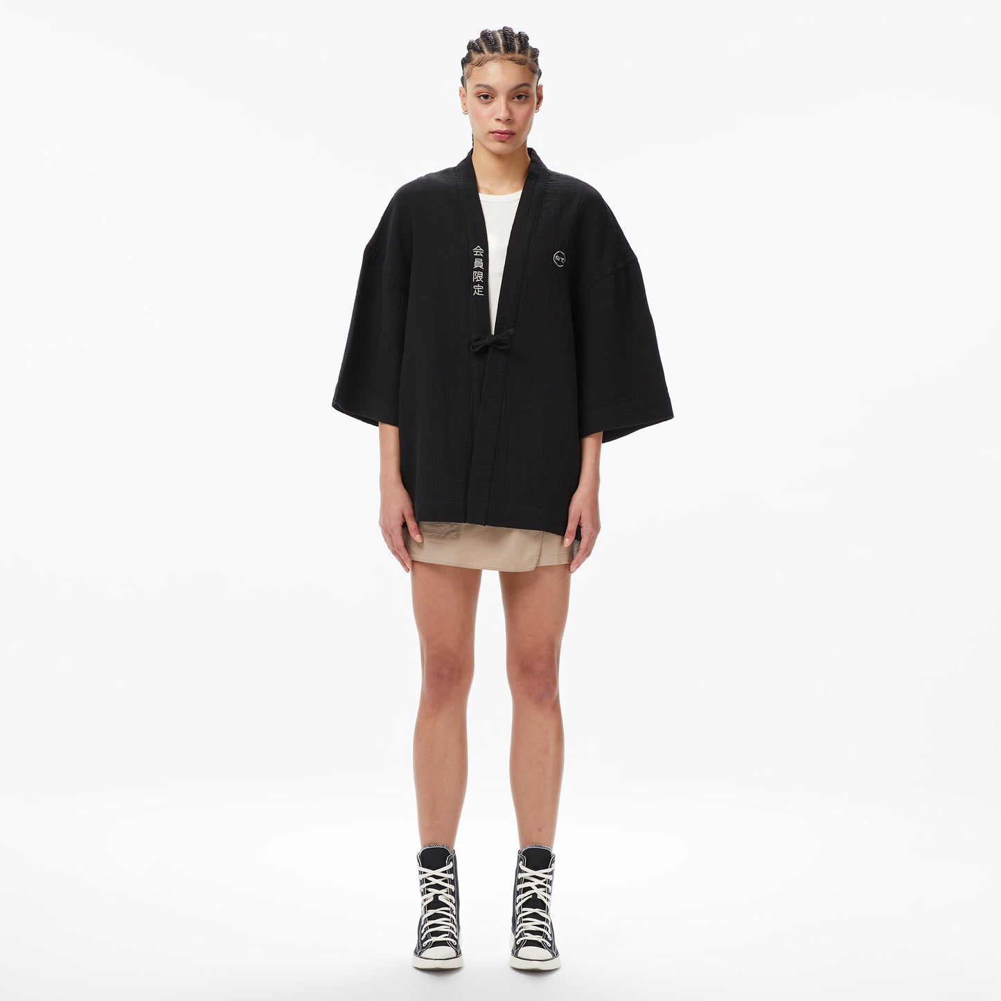 United4 Unisex Siyah Kimono