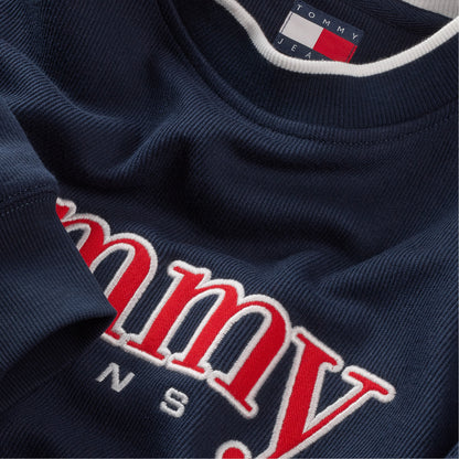 Tommy Hilfiger Erkek 90s Texture Graphic Erkek Lacivert Sweatshirt