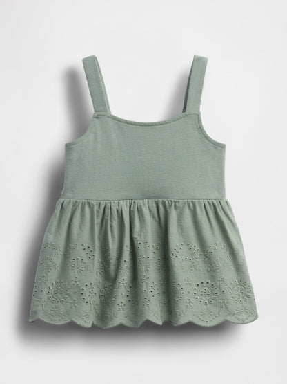 Yeşil Eyelet Hem Bluz