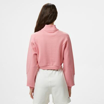 United4 Örme Crop Kadın Pembe Sweatshirt