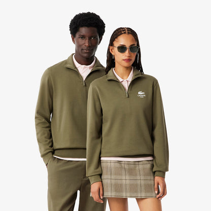 Lacoste High Neck Zip-up Print Erkek Yeşil Sweatshirt