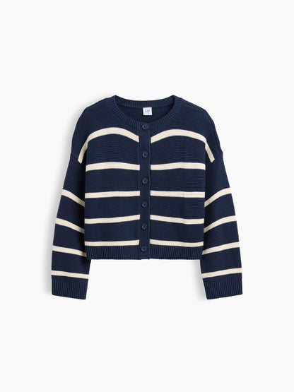 Lacivert %100 Pamuk Oversized Boxy Triko Hırka