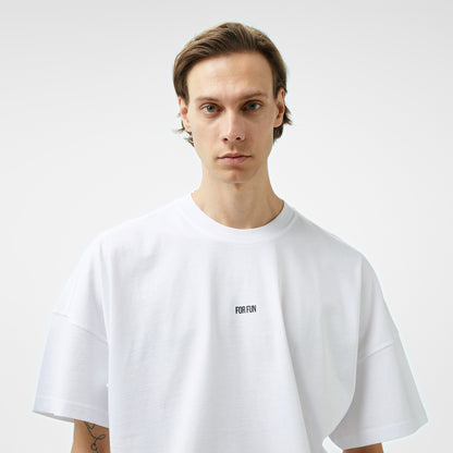 Forfun Blurred Dreams Oversize Drop Shoulder Erkek Beyaz T-shirt
