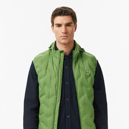 Lacoste Erkek Regular Fit Dik Yaka Kapitone Yeşil Yelek