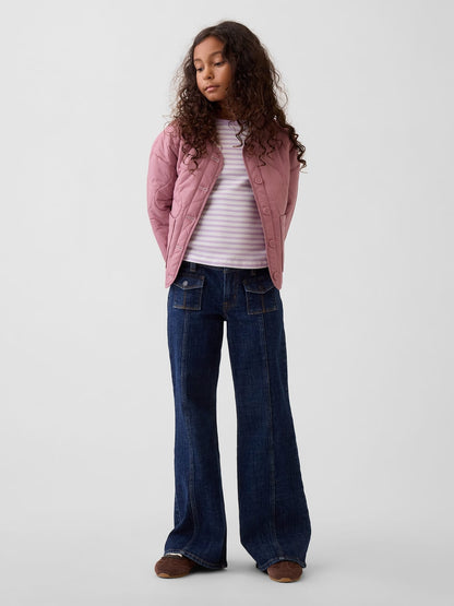 Koyu Mavi Low Rise Relaxed Flare Jean Pantolon