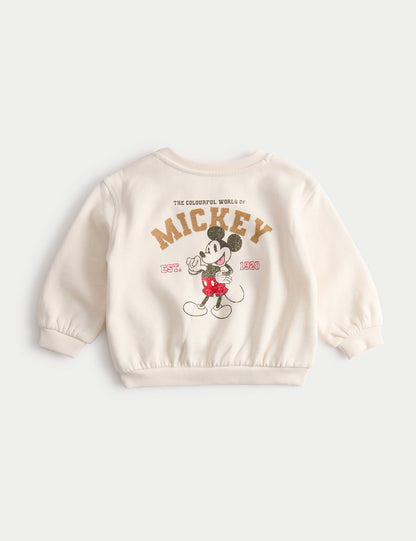 Pamuk Karışımlı Mickey Mouse:trade_mark: Sweatshirt (0-3 Yaş)