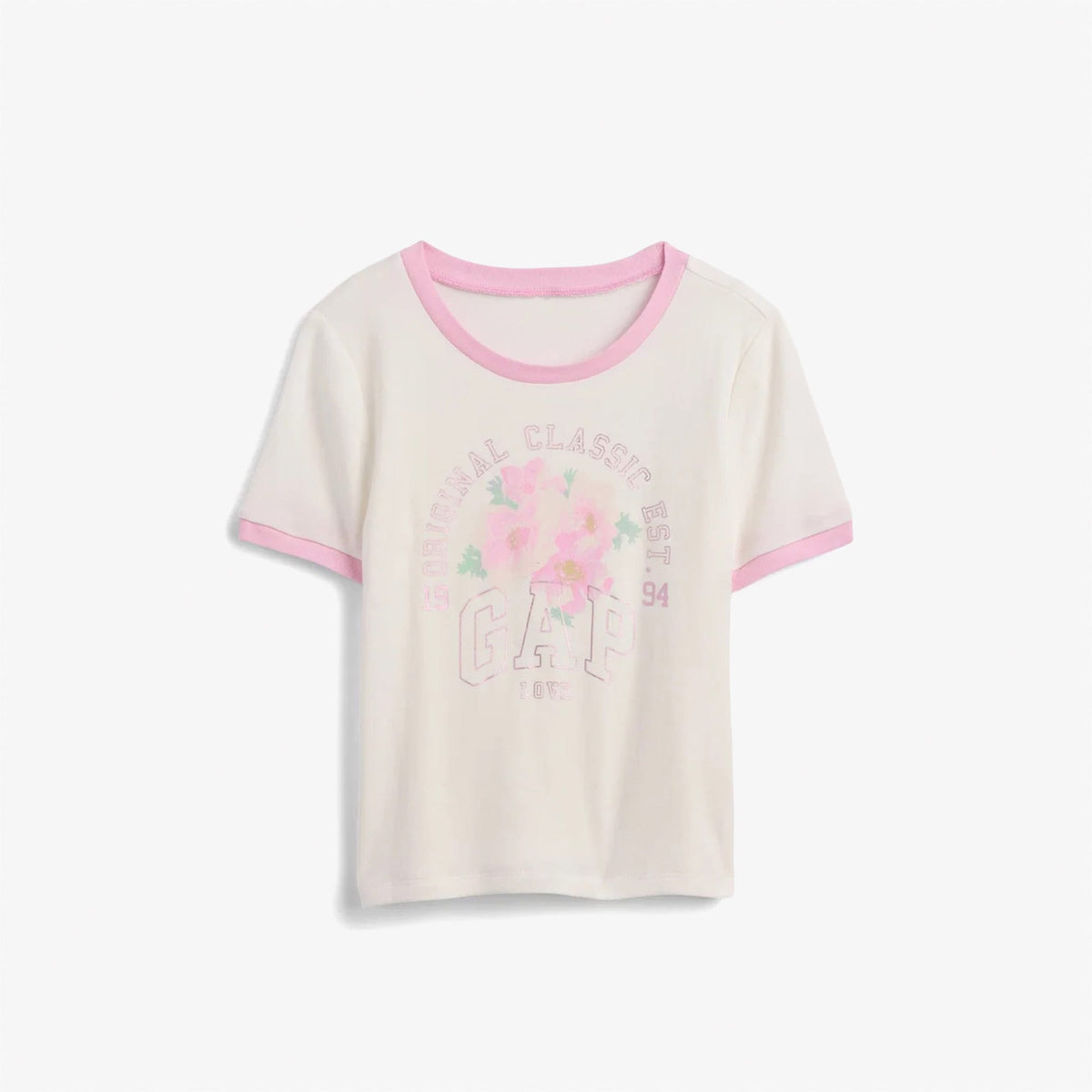 Gap Ringer Grafik Baskılı Çocuk Krem T-shirt
