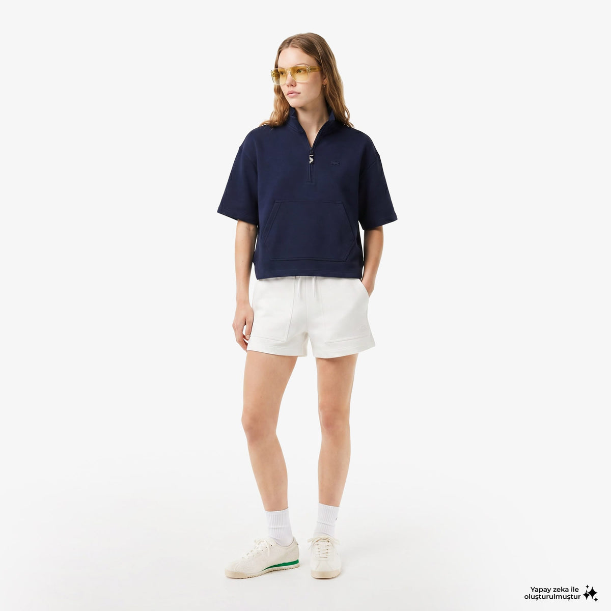 House Of Superstep X Lacoste Kapsul Koleksiyon Kadın Beyaz Şort