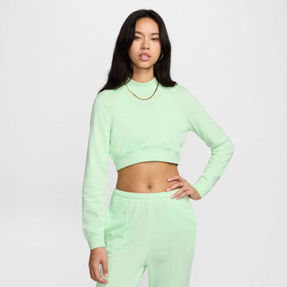 Nike Sportswear Chill Terry Kadın Yeşil Crop Hoodie