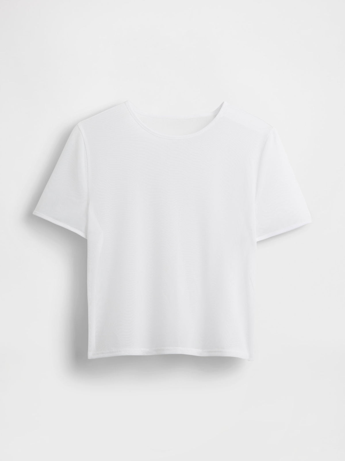 Beyaz Transparan Crop T-shirt