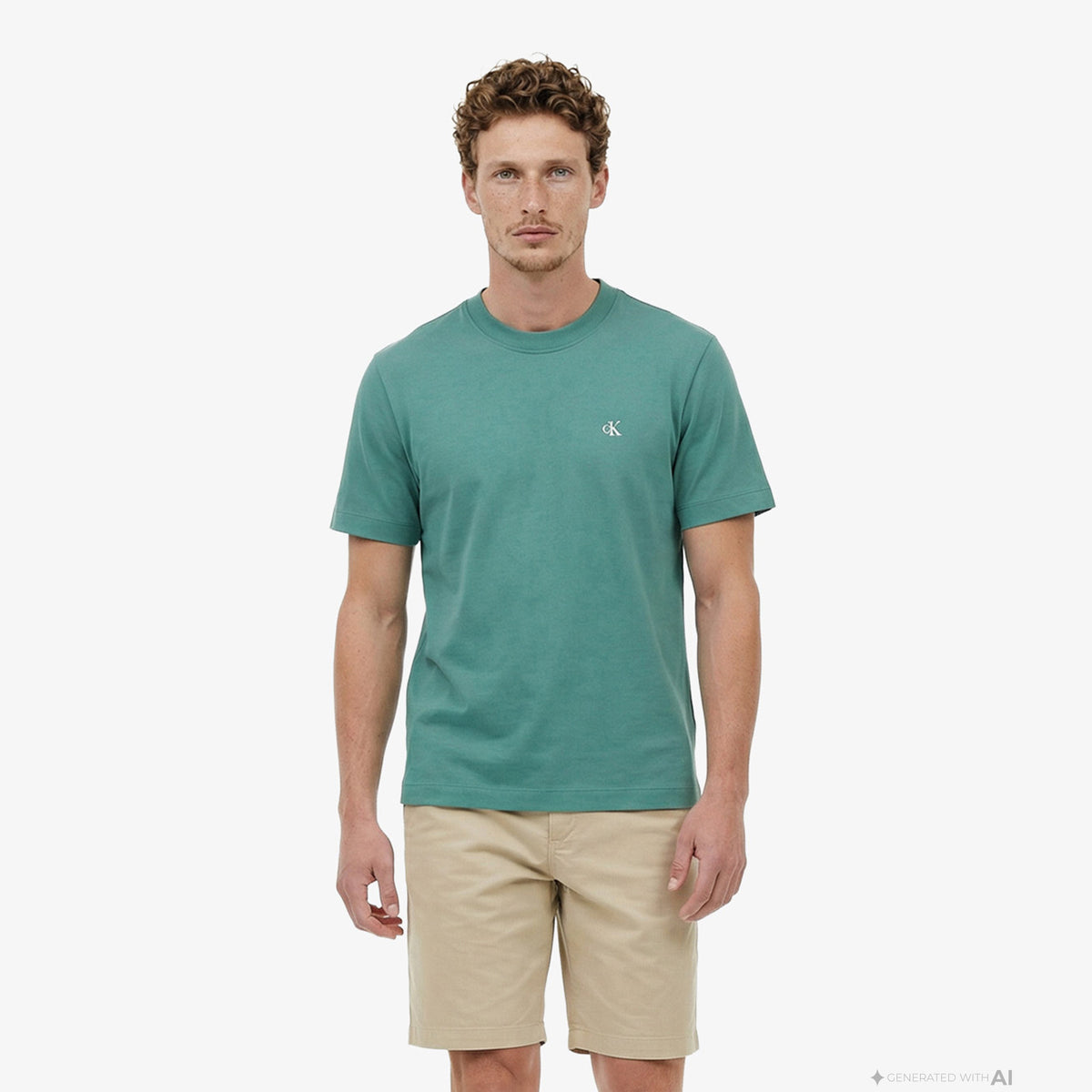 Calvin Klein Easy Monogram Erkek Yeşil T-shirt