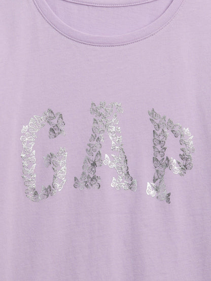 Lila Grafik Baskılı T-shirt