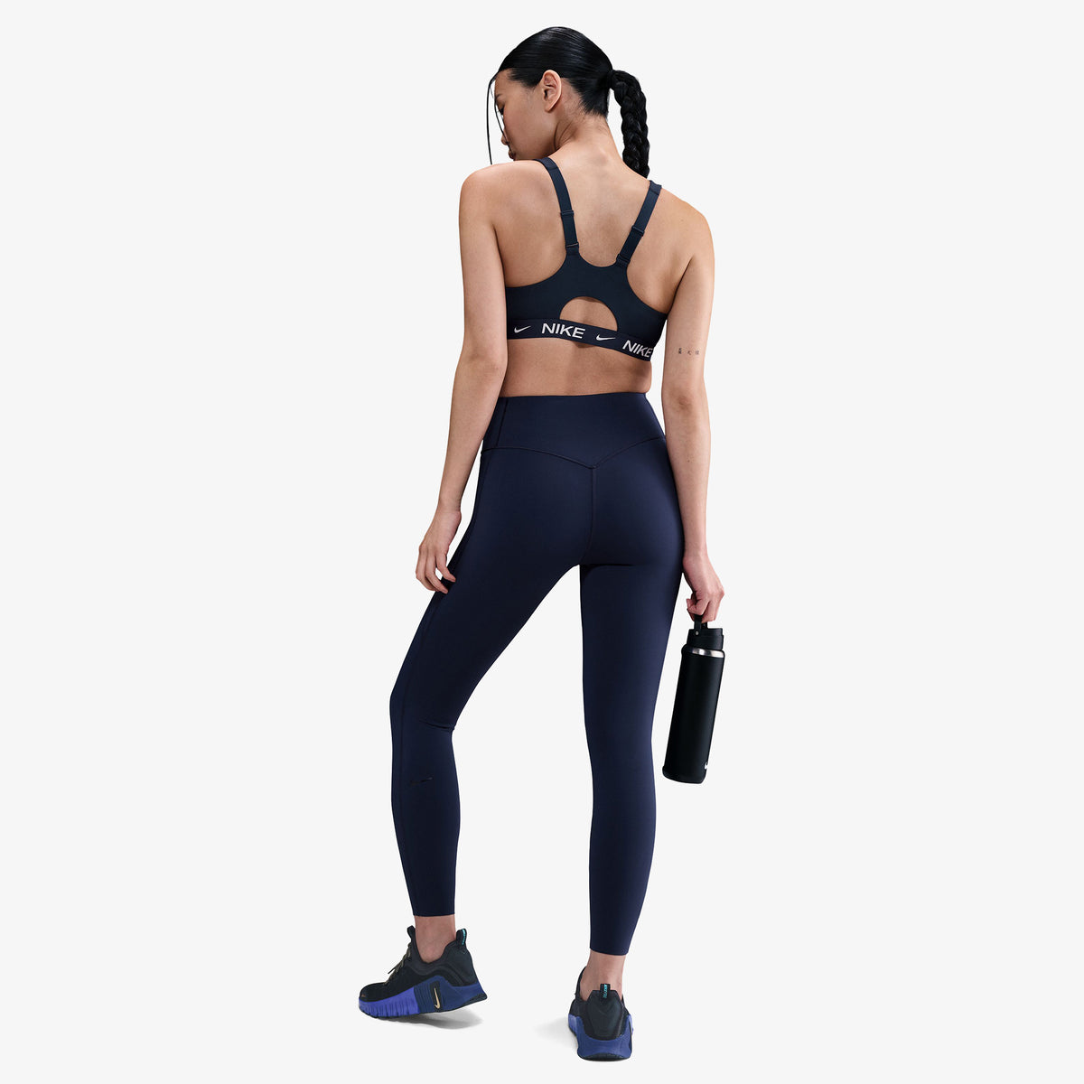 Nike Indy High Support Front-zip Sports Kadın Siyah Antrenman Bra