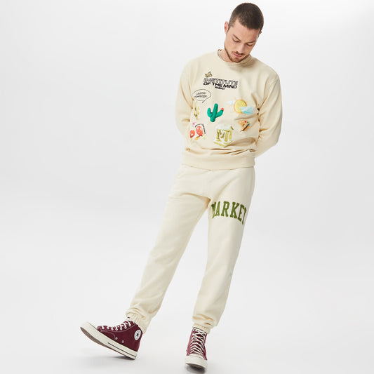 Market Vintage Wash Erkek Bej Eşofman Altı