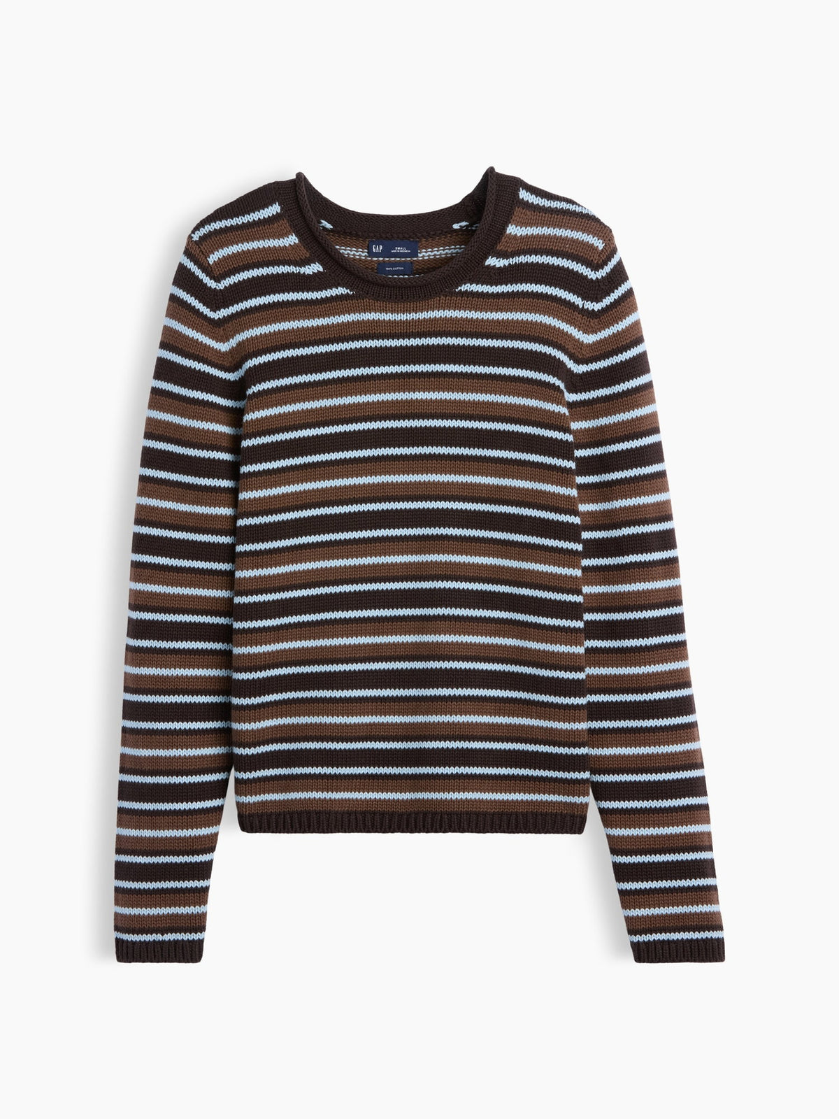 Kahverengi 100% Pamuk Rollneck Kazak