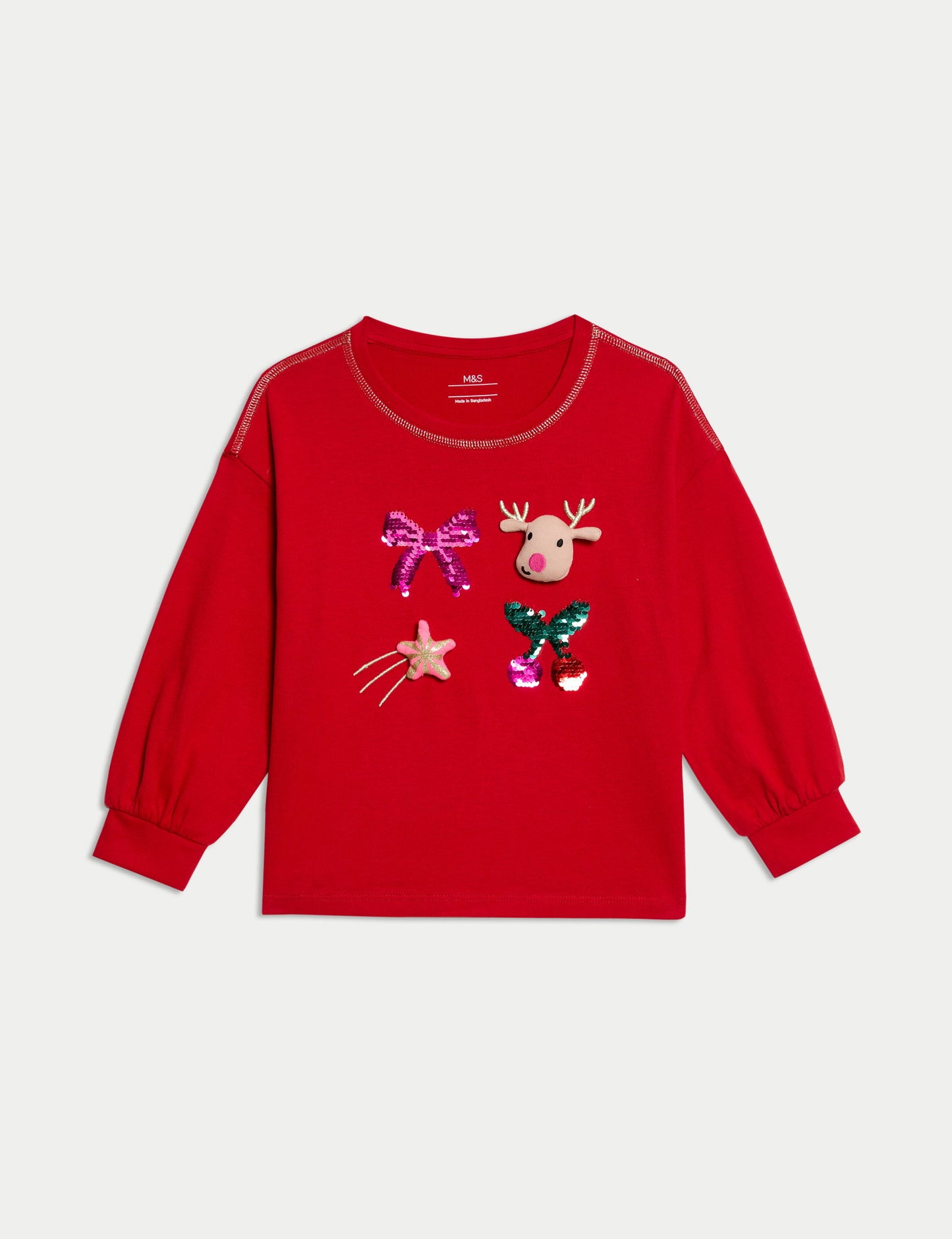 Saf Pamuklu Payetli T-shirt (2-8 Yaş)