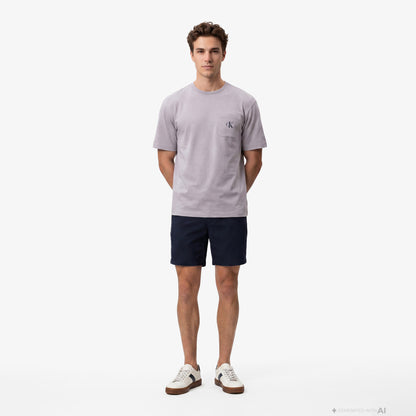 Calvin Klein Straight Seersucker Elastic Erkek Mavi Şort