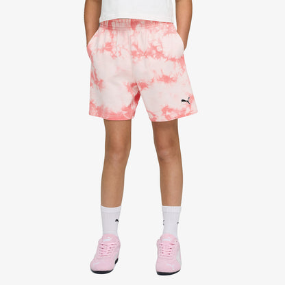 Puma Essentials Relaxed Tie-dye Çocuk Pembe Şort