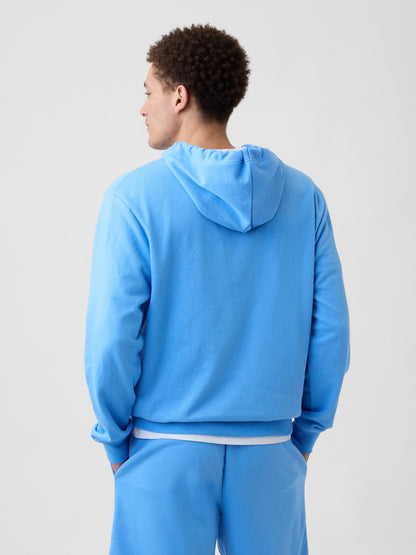 Açık Mavi Relaxed Gap Logo Fransız Havlu Kumaş Fermuarlı Sweatshirt