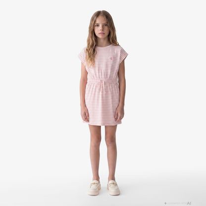 Calvin Klein Feeder Stripe Çocuk Pembe Elbise