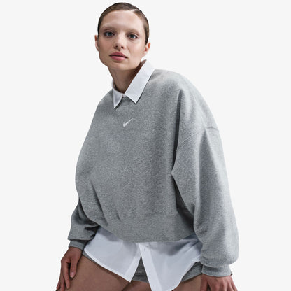Nike Sportswear Phoenix Fleece Oversized Crew Kadın Gri Eşofman Üstü