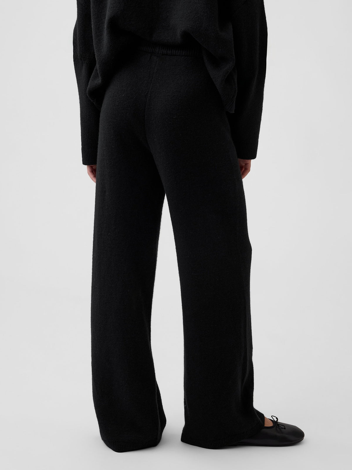 Siyah Cashsoft Wide-leg Pantolon
