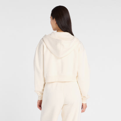 New Balance Linear Heritage Fleece Kadın Beyaz Sweatshirt