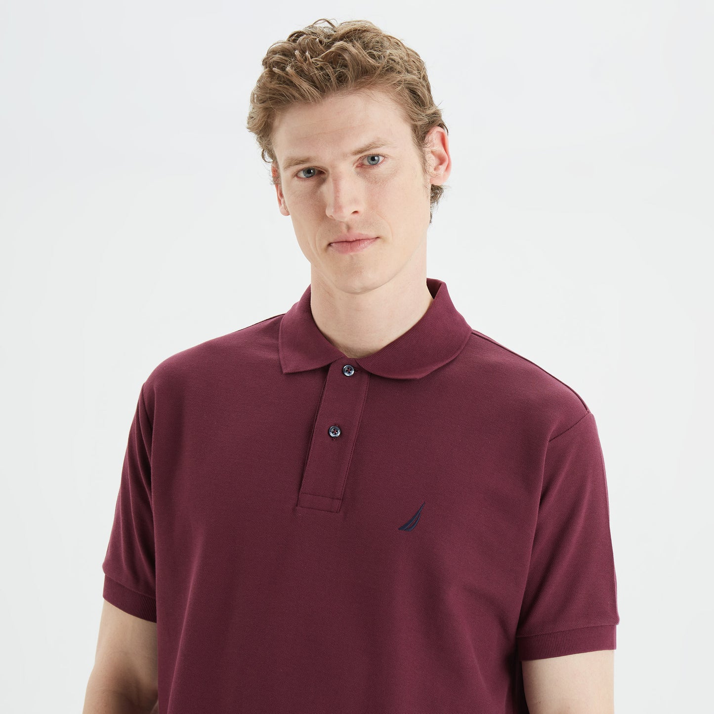 Nautica Erkek Bordo Classic Fit Kısa Kollu Polo Yaka T-shirt