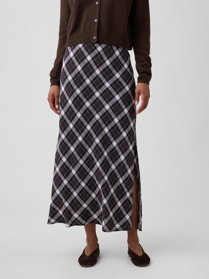 Koyu Kahverengi Pull-on Maxi Etek
