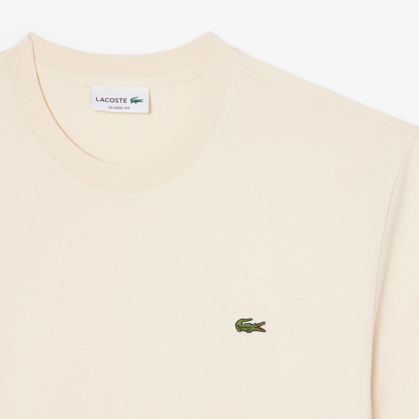 Lacoste Erkek Classic Fit Bisiklet Yaka Bej T-shirt