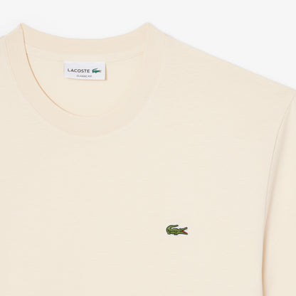 Lacoste Erkek Classic Fit Bisiklet Yaka Bej T-shirt