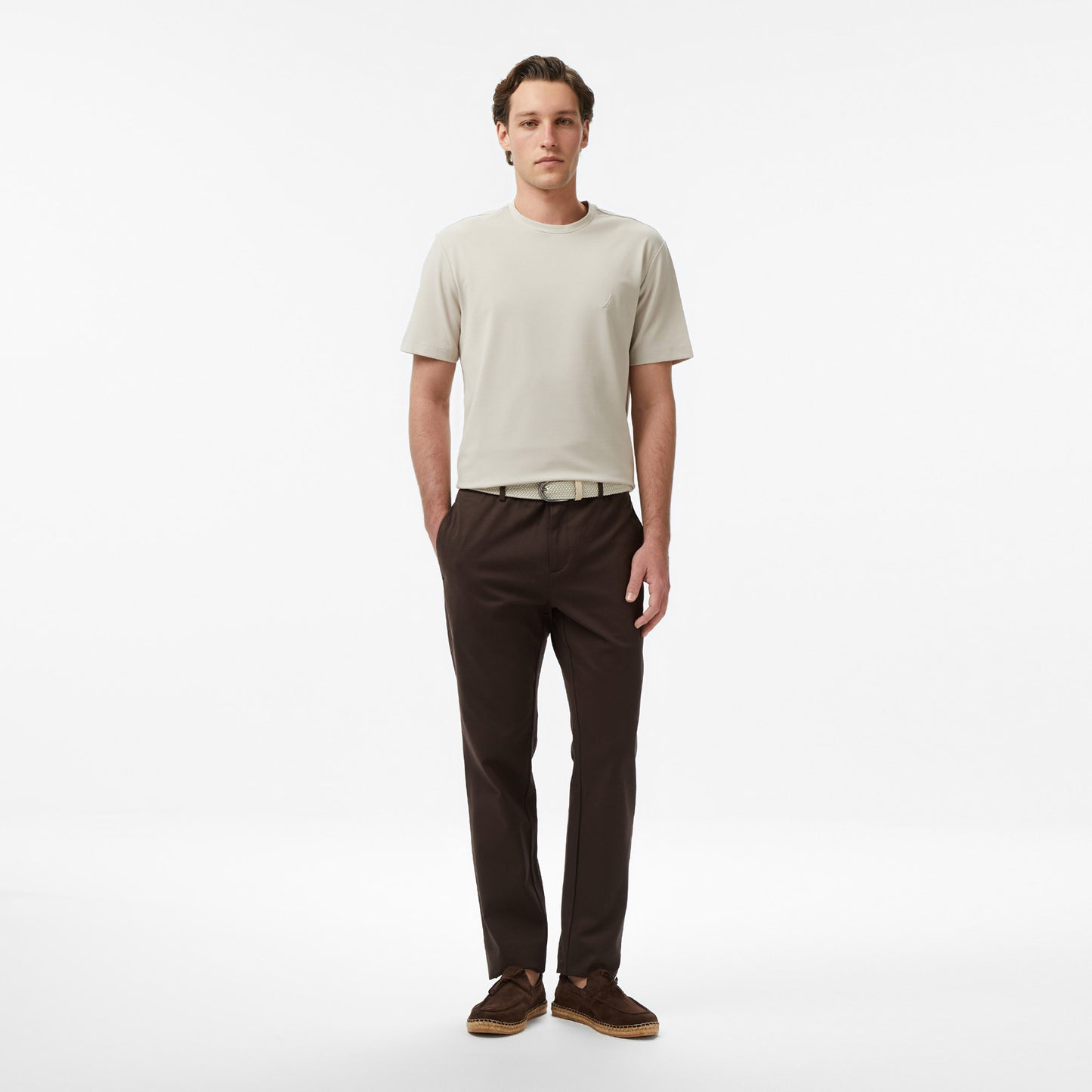 Nautica Erkek Bej Regular Fit T-shirt