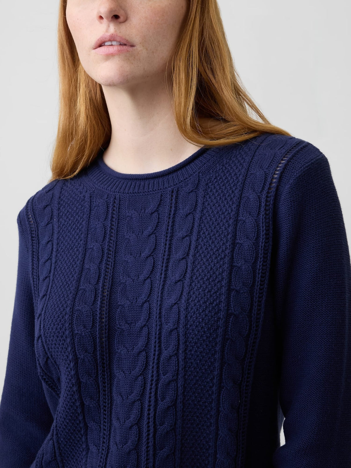 Lacivert Rollneck Cable Örgü Kazak