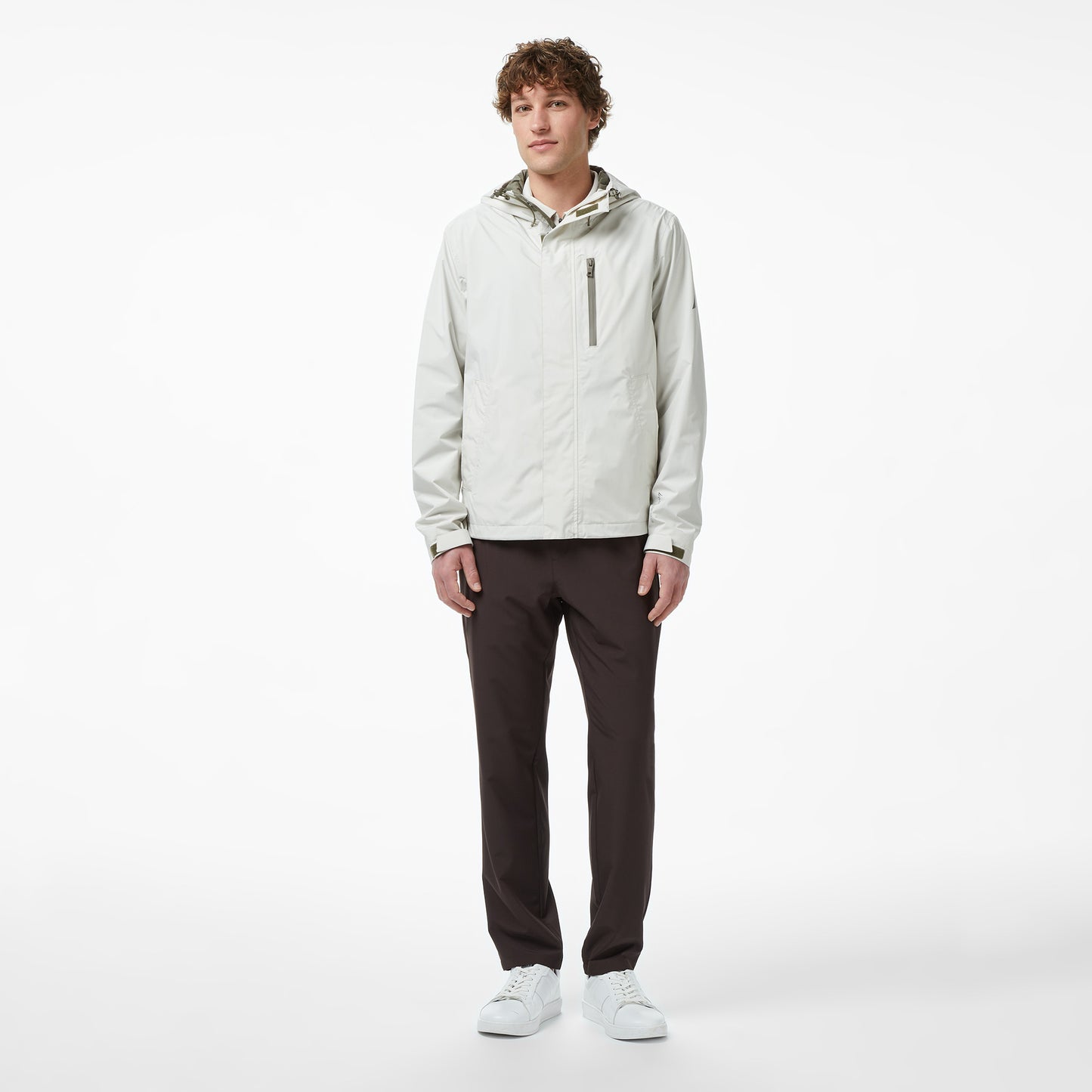Nautica Regular Fit Kapüşonlu Su Geçirmez Erkek Gri Yağmurluk