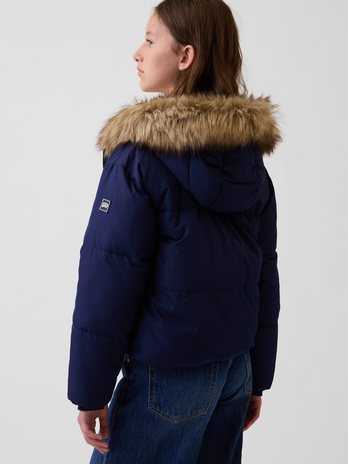 Lacivert Relaxed Puffer Şişme Mont