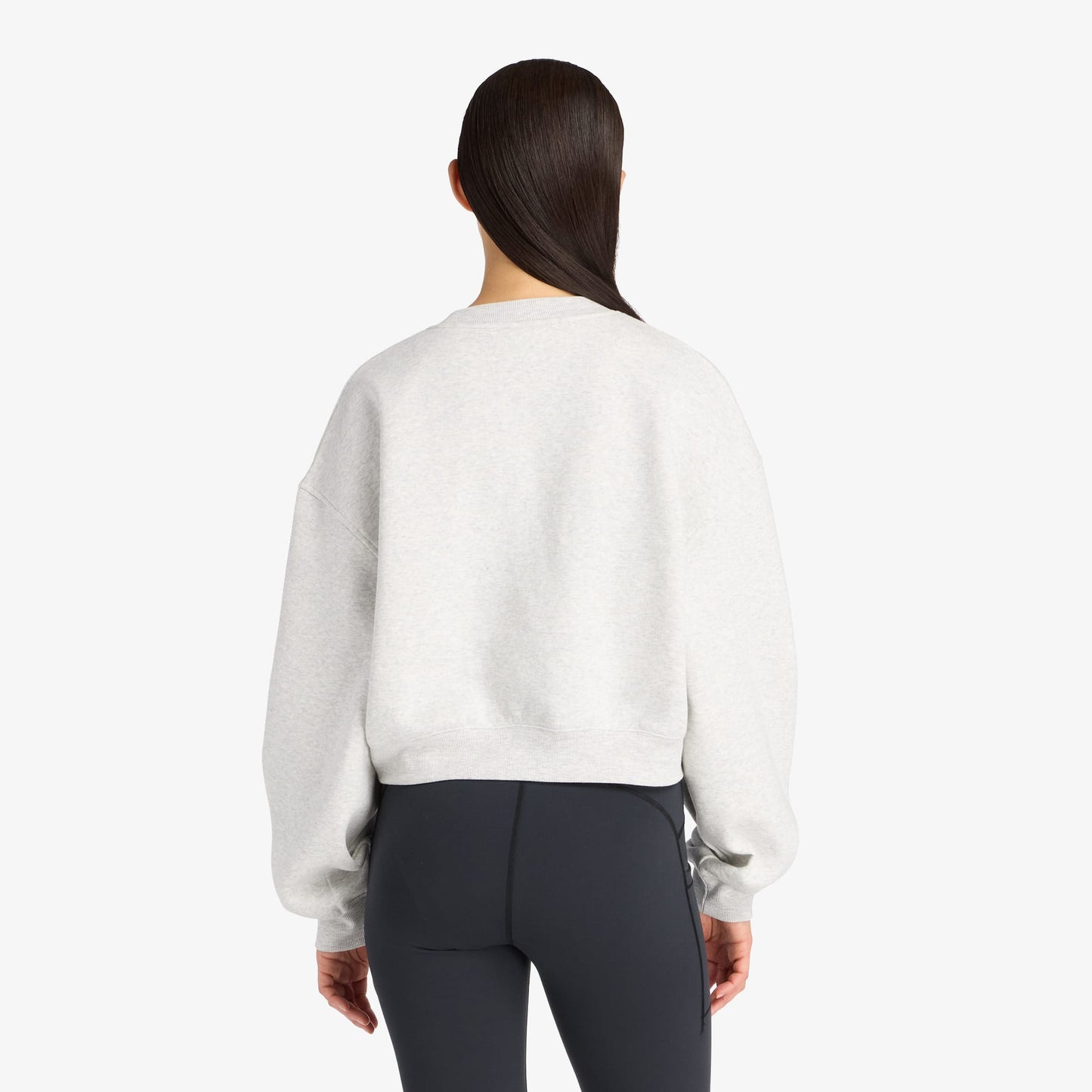 New Balance Linear Heritage Fleece Kadın Gri Sweatshirt