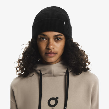 On Merino Beanie Unisex Siyah Bere