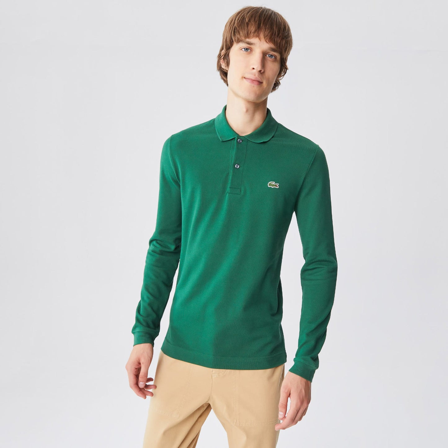 Lacoste Erkek Slim Fit Uzun Kollu Yeşil Polo