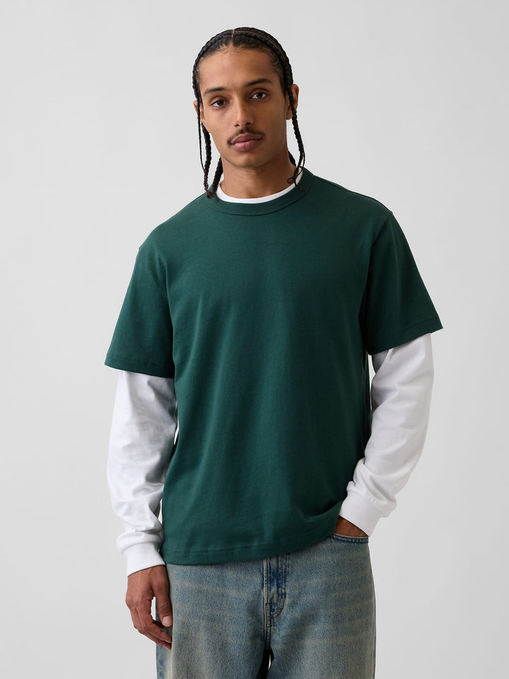 Koyu Yeşil Heavyweight Relaxed T-shirt
