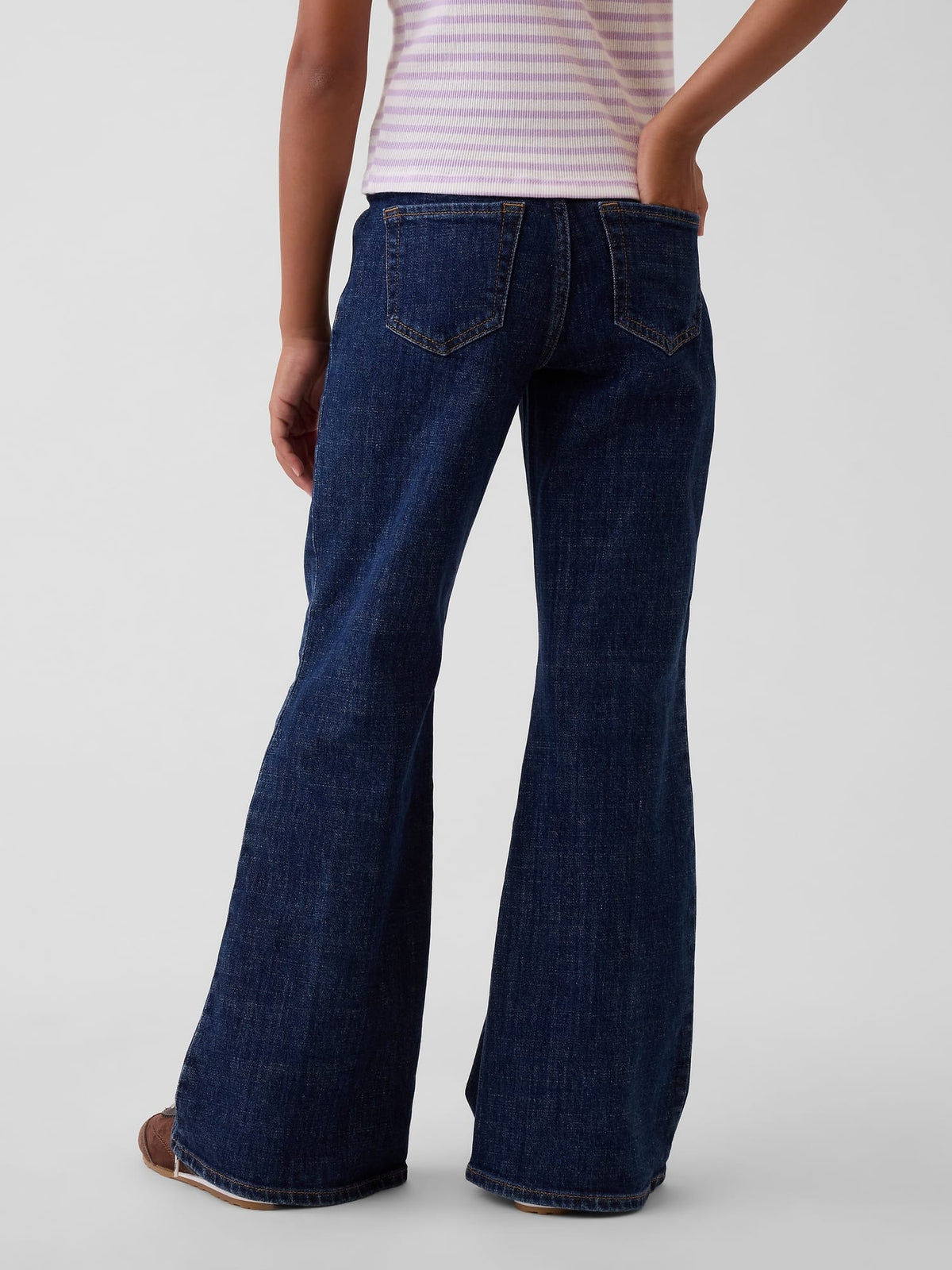 Koyu Mavi Low Rise Relaxed Flare Jean Pantolon