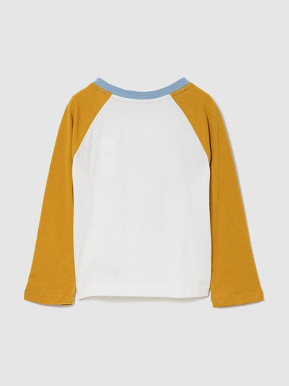Sarı Colorblock Logo T-shirt