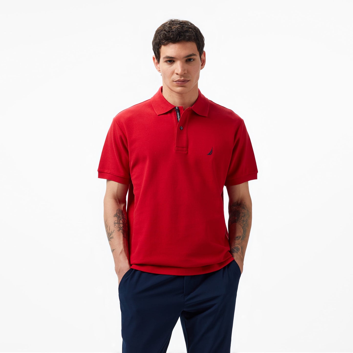 Nautica Erkek Kırmızı Classic Fit Kısa Kollu Polo Yaka T-shirt