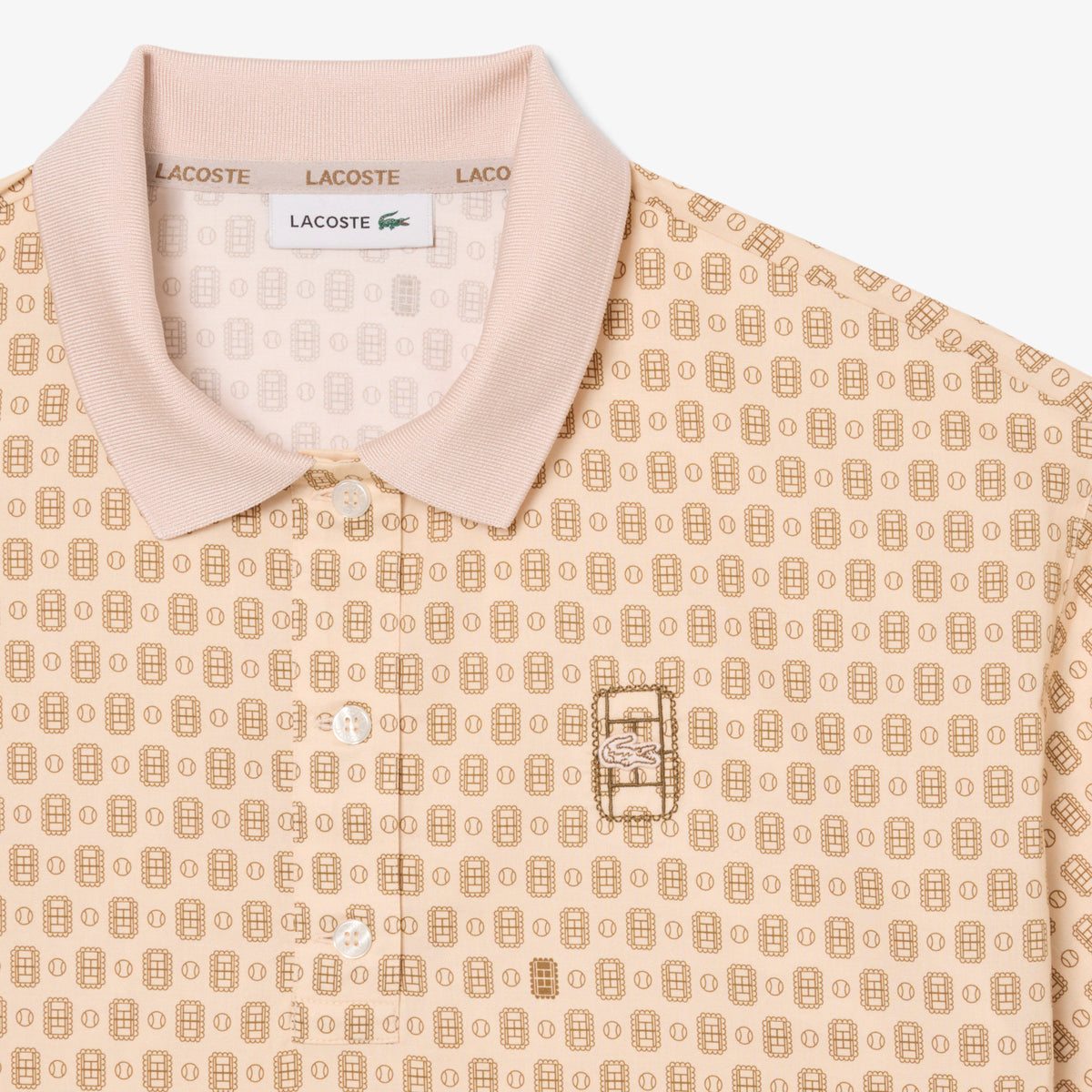 Lacoste Kadın Oversize Fit Desenli Pembe Polo