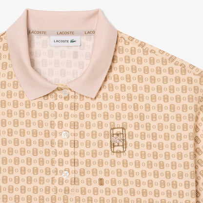 Lacoste Kadın Oversize Fit Desenli Pembe Polo